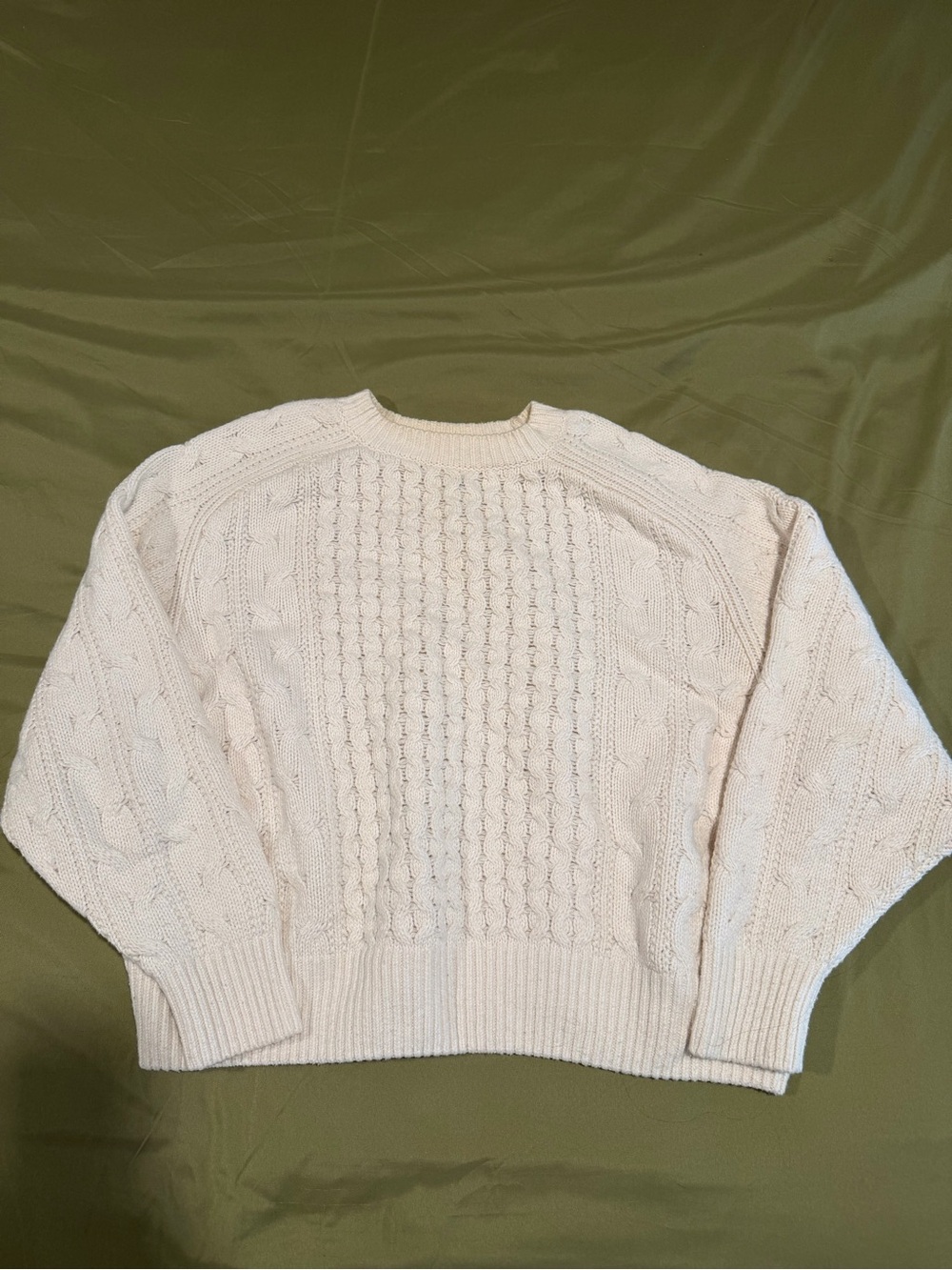 Target Cream Cable Knit Crewneck Sweater